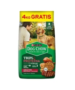 Alimento Dog Chow Perro Adulto Triple Proteina Med/Gde x 20+4 Kilos