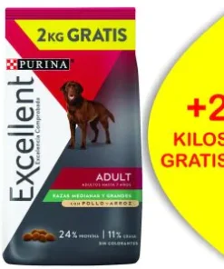 Alimento Excellent Perro Adulto Raza Mediana Y Grande x 20+2 Kilos