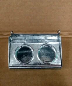 Comedero Pajaro De Piso Chapa 2 Agujeros