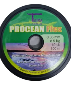 Tanza Nylon TAIRA Procean Flex 0,35 mm.Verde Oscuro x 100 Mts.