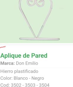 Portamaceta Aplique Pared Corazon Nº 12