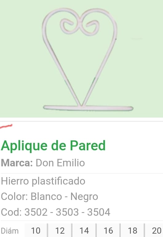 Portamaceta Aplique Pared Corazon Nº 12