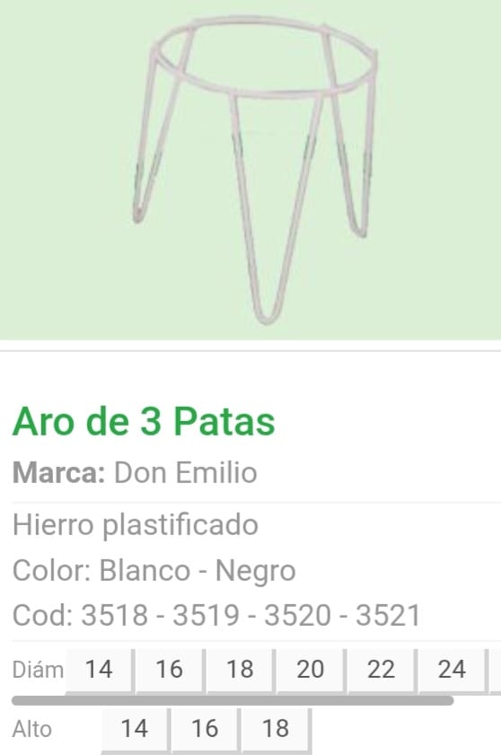 Portamaceta Aro Tres Patas 16