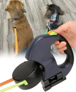 Correa Extensible Para 2 Perros x 3 Mts. Con Porta Bolsas y Linterna
