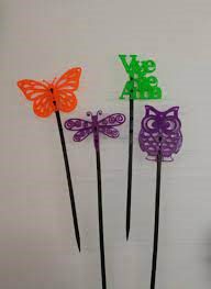 Tutor Plastico Mariposa/Libelula/Buho 55 Cm.